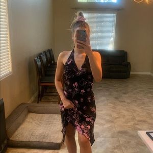 90s style halter flower dress